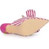 imageAllegra K Womens Stripe Bow Slip on Stiletto Heel Slides MulesHot Pink