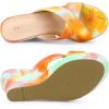 imageAllegra K Womens Tie Dye Crisscross Strap Wedges Slip on Wedge Heel Platform SandalsOrange