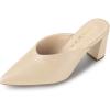 imageAllegra K Womens Pointed Toe Chunky Heels Slides MulesBeige