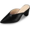 imageAllegra K Womens Pointed Toe Chunky Heels Slides MulesBlack