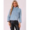 imageAllegra K Cropped Fleece Jacket for Womens Zip Up Faux Fur JacketBlue