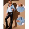 imageAllegra K Cropped Fleece Jacket for Womens Zip Up Faux Fur JacketBlue