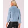 imageAllegra K Cropped Fleece Jacket for Womens Zip Up Faux Fur JacketBlue