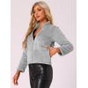 imageAllegra K Cropped Fleece Jacket for Womens Zip Up Faux Fur JacketGrey