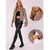 imageAllegra K Cropped Fleece Jacket for Womens Zip Up Faux Fur JacketKhaki