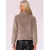 imageAllegra K Cropped Fleece Jacket for Womens Zip Up Faux Fur JacketKhaki