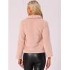 imageAllegra K Cropped Fleece Jacket for Womens Zip Up Faux Fur JacketPink