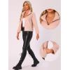 imageAllegra K Cropped Fleece Jacket for Womens Zip Up Faux Fur JacketPink