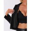 imageAllegra K Cropped Velvet Jacket for Womens 2024 Fall Winter Long Sleeve Zip Up Casual JacketsBlack