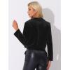 imageAllegra K Cropped Velvet Jacket for Womens 2024 Fall Winter Long Sleeve Zip Up Casual JacketsBlack