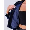 imageAllegra K Cropped Velvet Jacket for Womens 2024 Fall Winter Long Sleeve Zip Up Casual JacketsRoyal Blue
