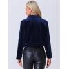 imageAllegra K Cropped Velvet Jacket for Womens 2024 Fall Winter Long Sleeve Zip Up Casual JacketsRoyal Blue
