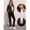 imageAllegra K Denim Jacket for Womens Collarless 2025 Cardigan 34 Sleeve Crop Jean JacketsBlack