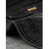 imageAllegra K Denim Jacket for Womens Collarless 2025 Cardigan 34 Sleeve Crop Jean JacketsBlack