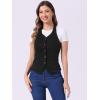 imageAllegra K Denim Vest for Womens Halter Neck Button Down Backless Jean WaistcoatBlack