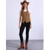 imageAllegra K Denim Vest for Womens Halter Neck Button Down Backless Jean WaistcoatBrown
