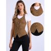 imageAllegra K Denim Vest for Womens Halter Neck Button Down Backless Jean WaistcoatBrown