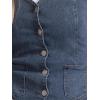 imageAllegra K Denim Vest for Womens Halter Neck Button Down Backless Jean WaistcoatGray Blue