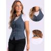 imageAllegra K Denim Vest for Womens Halter Neck Button Down Backless Jean WaistcoatGray Blue