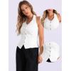 imageAllegra K Denim Vest for Womens Halter Neck Button Down Backless Jean WaistcoatWhite