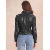 imageAllegra K Faux Leather Jacket for Womens Motorcycle Moto Biker Coat Casual Cropped PU Leather JacketsBlack