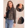imageAllegra K Faux Leather Jacket for Womens Motorcycle Moto Biker Coat Casual Cropped PU Leather JacketsBrown