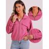 imageAllegra K Fuzzy Short Jacket for Womens Stand Collar Long Sleeve Casual Crop CoatHot Pink