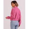 imageAllegra K Fuzzy Short Jacket for Womens Stand Collar Long Sleeve Casual Crop CoatHot Pink