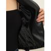 imageAllegra K PU Crop Jacket for Womens Slim Fit Zip Up Belted Motorcycle Faux Leather JacketsBlack