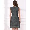imageAllegra K Tweed Dress for Womens Elegant Plaid Sleeveless Summer Business Casual Above The Knee DressesBlack Silver