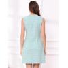 imageAllegra K Tweed Dress for Womens Elegant Plaid Sleeveless Summer Business Casual Above The Knee DressesBlue Apricot Silver