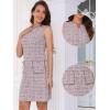 imageAllegra K Tweed Dress for Womens Elegant Plaid Sleeveless Summer Business Casual Above The Knee DressesPink White