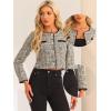 imageAllegra K Tweed Jacket for Womens Long Sleeve Casual Work Office Plaid Short OutwearApricot