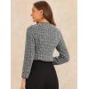 imageAllegra K Tweed Jacket for Womens Long Sleeve Casual Work Office Plaid Short OutwearBlackwhite