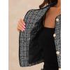 imageAllegra K Tweed Jacket for Womens Long Sleeve Casual Work Office Plaid Short OutwearBlackwhite