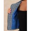 imageAllegra K Tweed Jacket for Womens Long Sleeve Casual Work Office Plaid Short OutwearBlue White