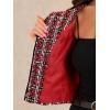 imageAllegra K Tweed Jacket for Womens Long Sleeve Casual Work Office Plaid Short OutwearRed Black