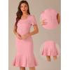 imageAllegra K Vintage 50s Dress for Womens Retro Cocktail Work Mermaid Midi DressPink