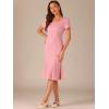 imageAllegra K Vintage 50s Dress for Womens Retro Cocktail Work Mermaid Midi DressPink
