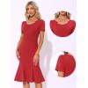 imageAllegra K Vintage 50s Dress for Womens Retro Cocktail Work Mermaid Midi DressRed