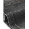imageAllegra K Women Cropped Jean Jacket Long Sleeve Collarless One Button Lightweight Stretchy Fitted Denim Shacket JacketsGrey