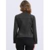 imageAllegra K Women Cropped Jean Jacket Long Sleeve Collarless One Button Lightweight Stretchy Fitted Denim Shacket JacketsGrey