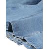 imageAllegra K Women Cropped Jean Jacket Long Sleeve Collarless One Button Lightweight Stretchy Fitted Denim Shacket JacketsLight Blue