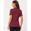 imageAllegra K Womens 1 Button Blazer Jacket Office Business Short Sleeve BlazerDark Red