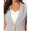 imageAllegra K Womens 1 Button Blazer Jacket Office Business Short Sleeve BlazerGrey
