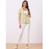 imageAllegra K Womens 1 Button Blazer Jacket Office Business Short Sleeve BlazerLight Khaki