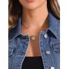 imageAllegra K Womens 2024 Summer Button Down Cap Short Sleeve Cropped Jean Denim JacketMblue
