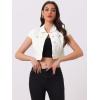 imageAllegra K Womens 2024 Summer Button Down Cap Short Sleeve Cropped Jean Denim JacketWhite