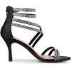 imageAllegra K Womens Ankle Strap Rhinestone Stiletto Heeled SandalsBlack
