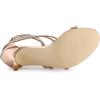 imageAllegra K Womens Ankle Strap Rhinestone Stiletto Heeled SandalsRose Gold